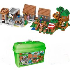 Конструктор Майнкрафт в чемодане Деревня и дом на дереве Minecraft 33068 My World 1516 деталей