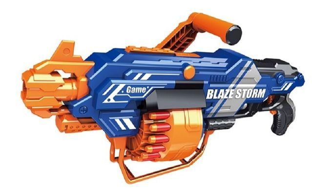 Бластер пулемет BLAZE STORM ZC7122 на батарейках + присоски 40 шт 60 см Синий