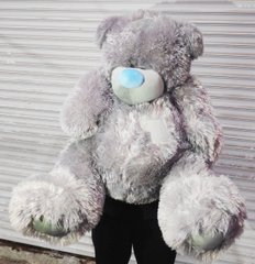 Огромный серый плюшевый медведь мягкая игрушка большой мишка Тедди 1 метр