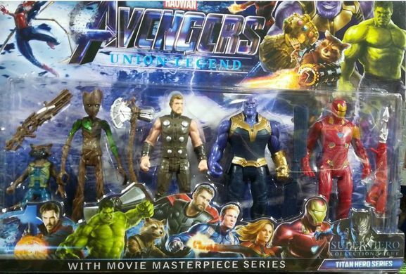 Набор Супергерои Marvel 4 героя: Грут, Тор, Танос, Железный человек