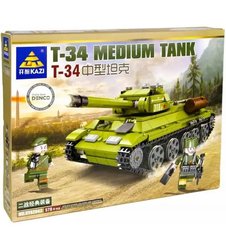Конструктор Военный танк T-34 со светом военная техника Армия Kazi 82043, 578 деталей