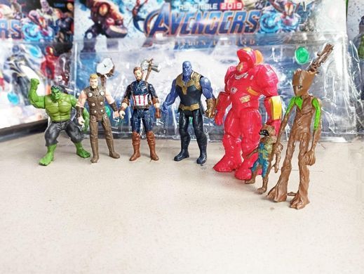 Набор супергероев Марвел 7 шт Marvel Avengers Халк, Танос, Тор, Капитан Америка