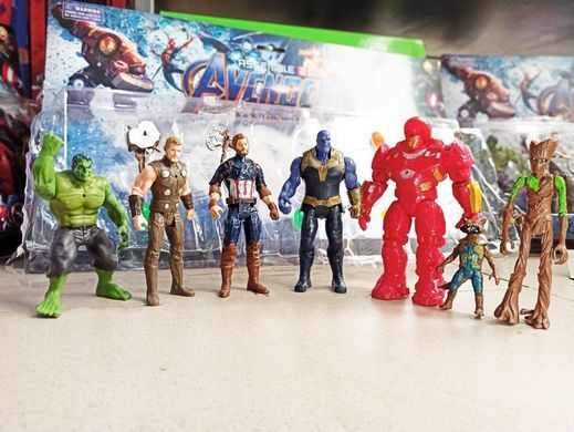 Набор супергероев Марвел 7 шт Marvel Avengers Халк, Танос, Тор, Капитан Америка