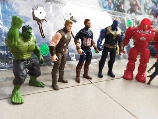 Набор супергероев Марвел 7 шт Marvel Avengers Халк, Танос, Тор, Капитан Америка