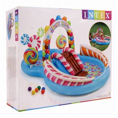 Детский надувной игровой центр Интекс Intex Территория сладостей с горкой и фонтаном 57149