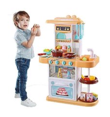 Большая детска кухня с водой / звуком / светом / посудой и продуктами 72 см 38 предметов цвет желтый